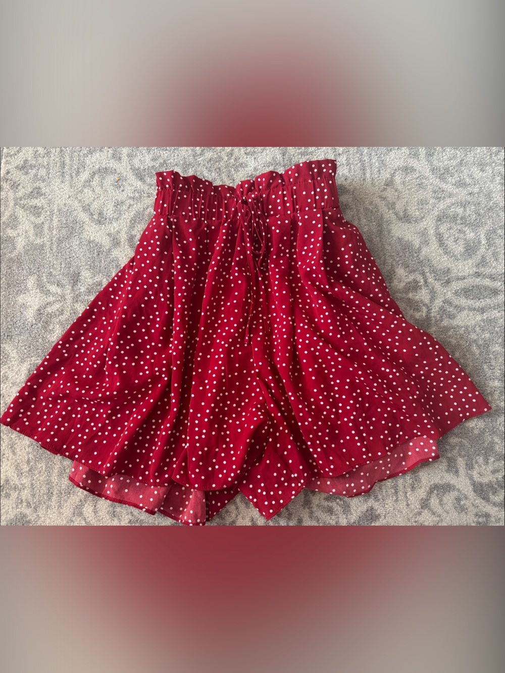 Red Polka Dot Skort with Paperbag Waist